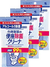 便座除菌クリーナ 小林製薬の 携帯用流せるシート アルコール除菌 トイレ掃除に 10枚×3個
