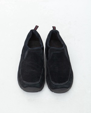 "LAND'S END" black suede mock shoes