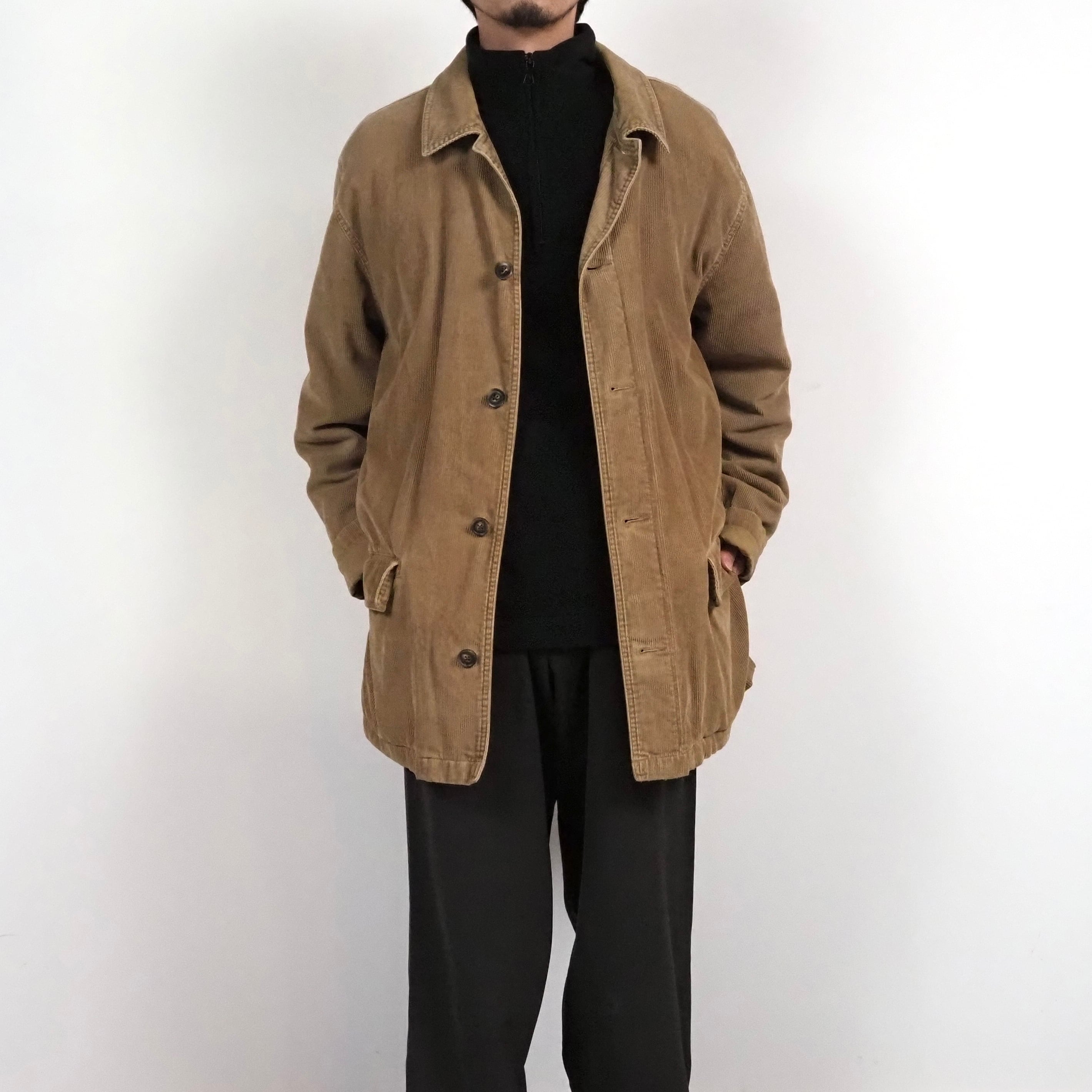 Eddie Bauer Corduroy barn jacket L 90s エディーバウアー 太畝コーデュロイ パファージャケット ベージュ