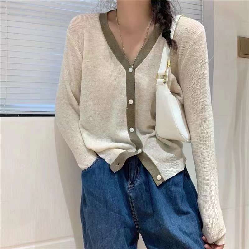 バイカラーカーディガン　AJ111-3800