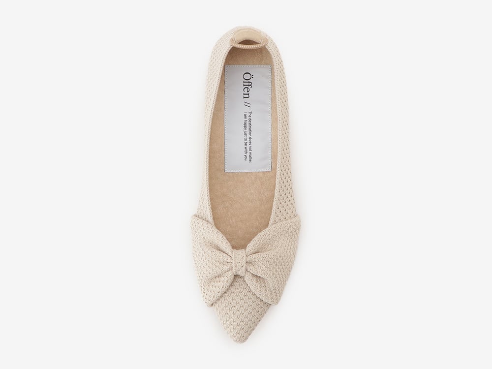 pointed-RBON / BEIGE | Offen