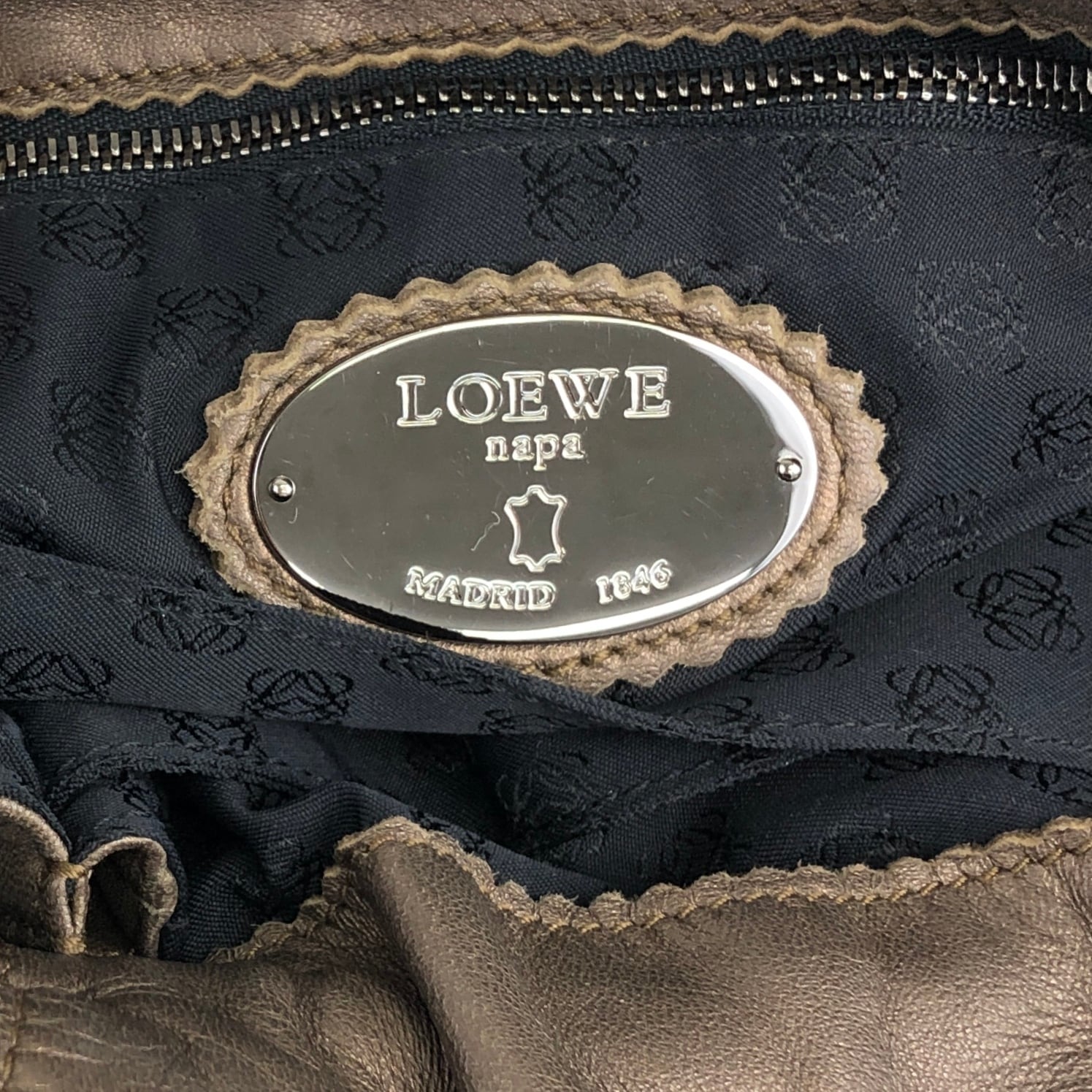 LOEWE ロエベ フラメンコ ショルダーバッグ ブロンズ アナグラム