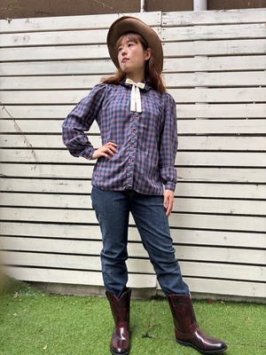 【ご購入のお客様専用】70's  Blue×red check shirt