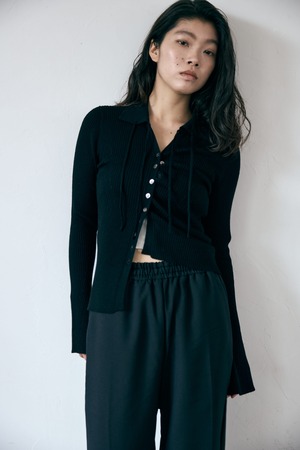 Flare sleeve cardigan BLACK