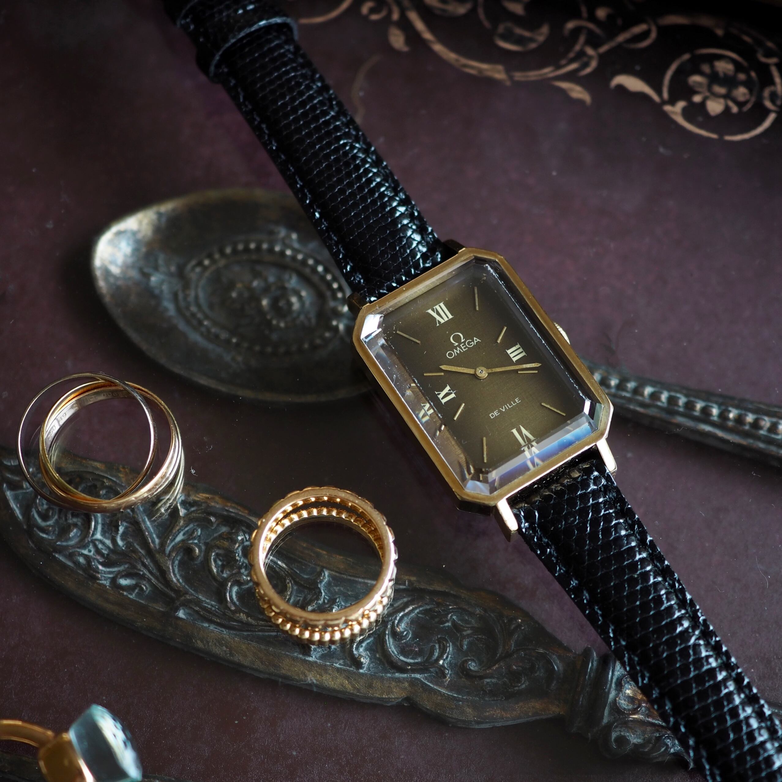 最終お値下げ❗️OMEGA アンティークDeville cut【 ウォッチ 】 OMEGA オメガ DE VILLE デビル カットガラス ウォッチ シルバー