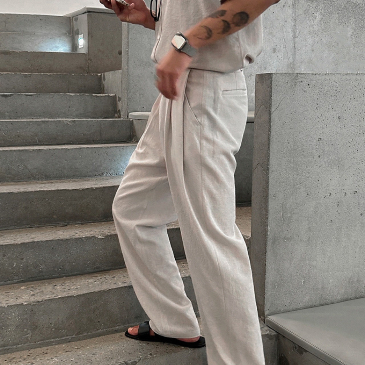 ルーズシンプルモダンパンツ（別売りでセットアップのシャツあり）　0601