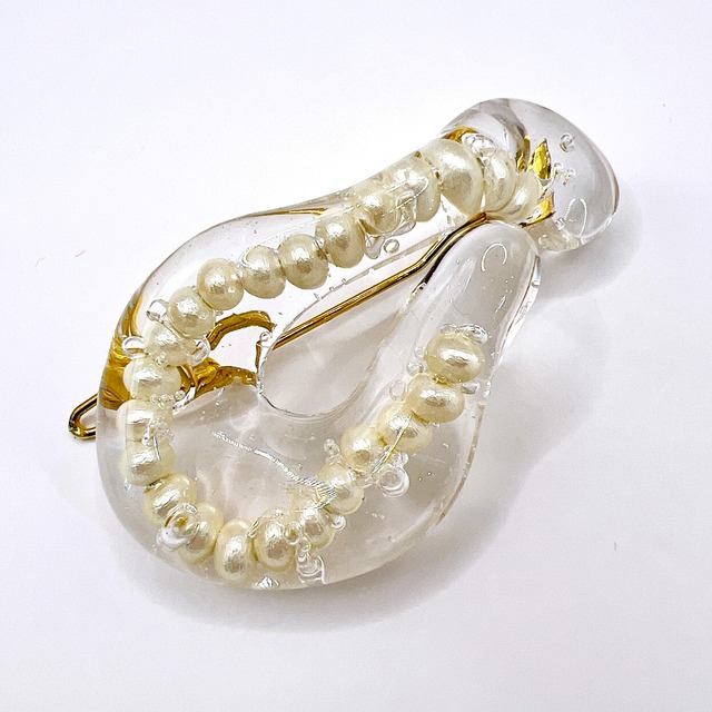 【受注】aokiyuri×glint×petter:rosso【Xmas限定】melt (フル) perl hair pin