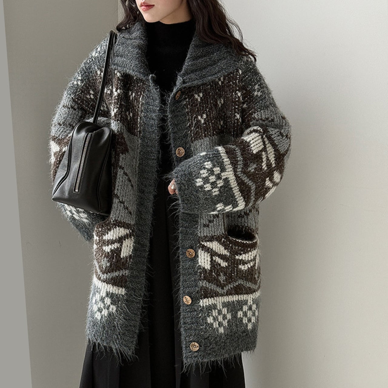 ニット ロング丈 カーディガン N00157