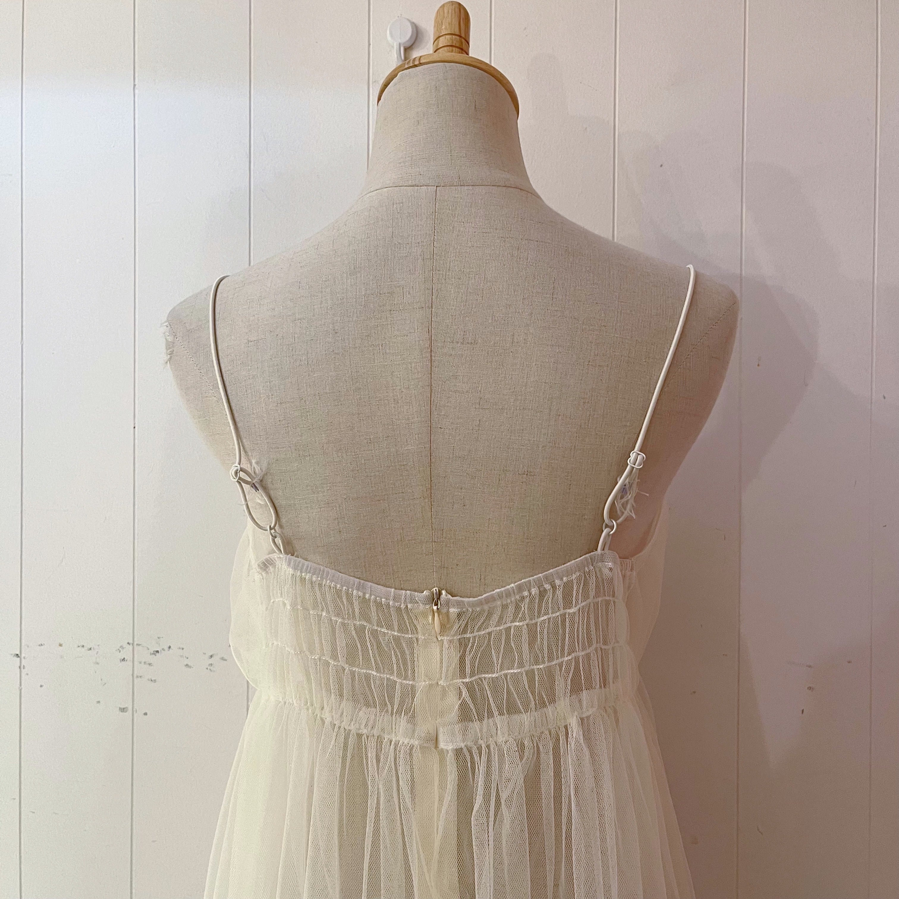 tulle camisole one-piece