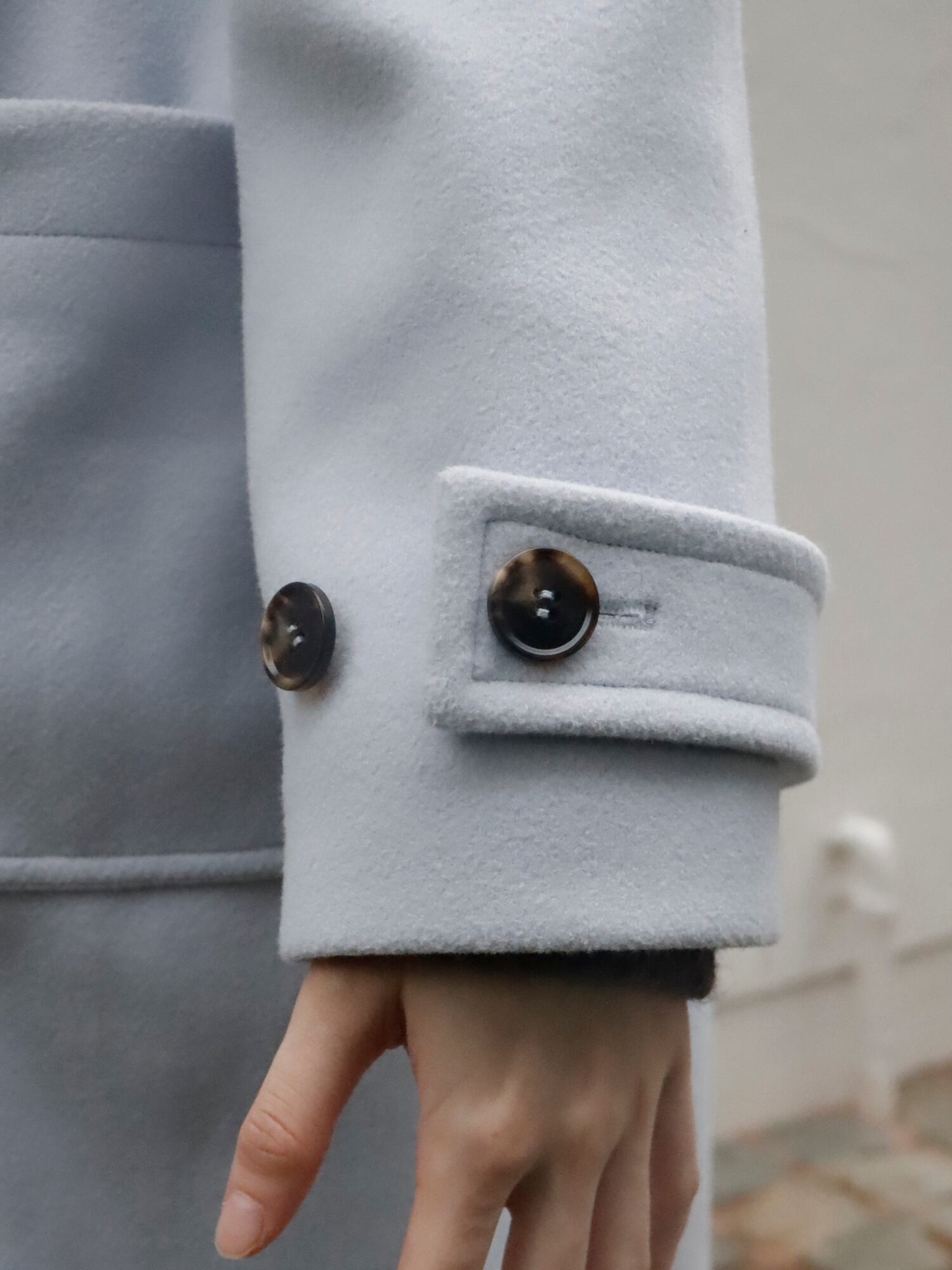 2WAY COLLAR HEFTY COAT -ICE BLUE- | mieya mieya