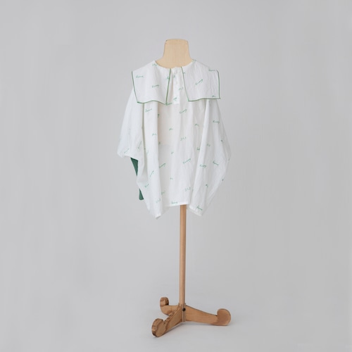 folk made(フォークメイド)/ embroidery rogo sailor / off white×green / S,M,L
