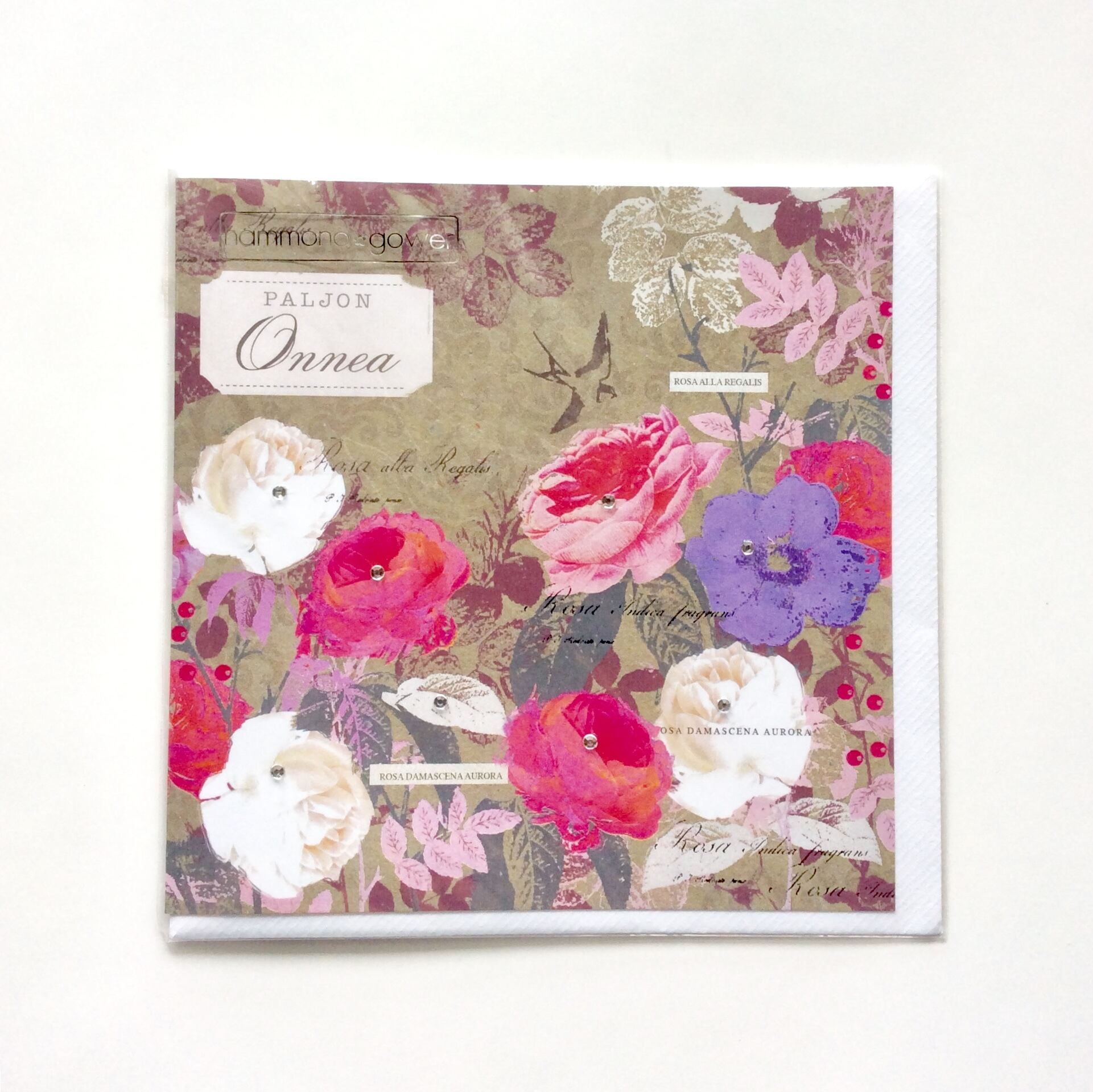 【Outlet】イギリス製 グリーティングカード ローズ(ピンク)