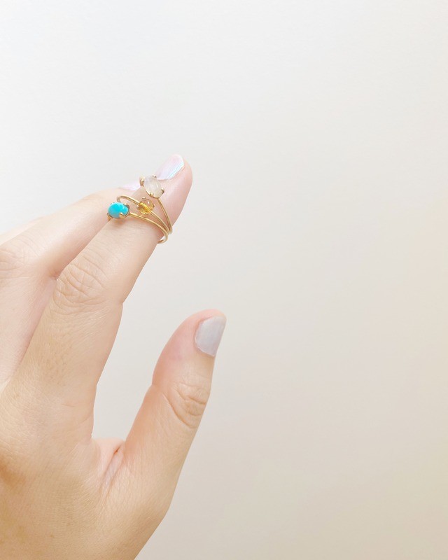 〇予約〇Jem rings: Smoky quartz. Sky blue topaz