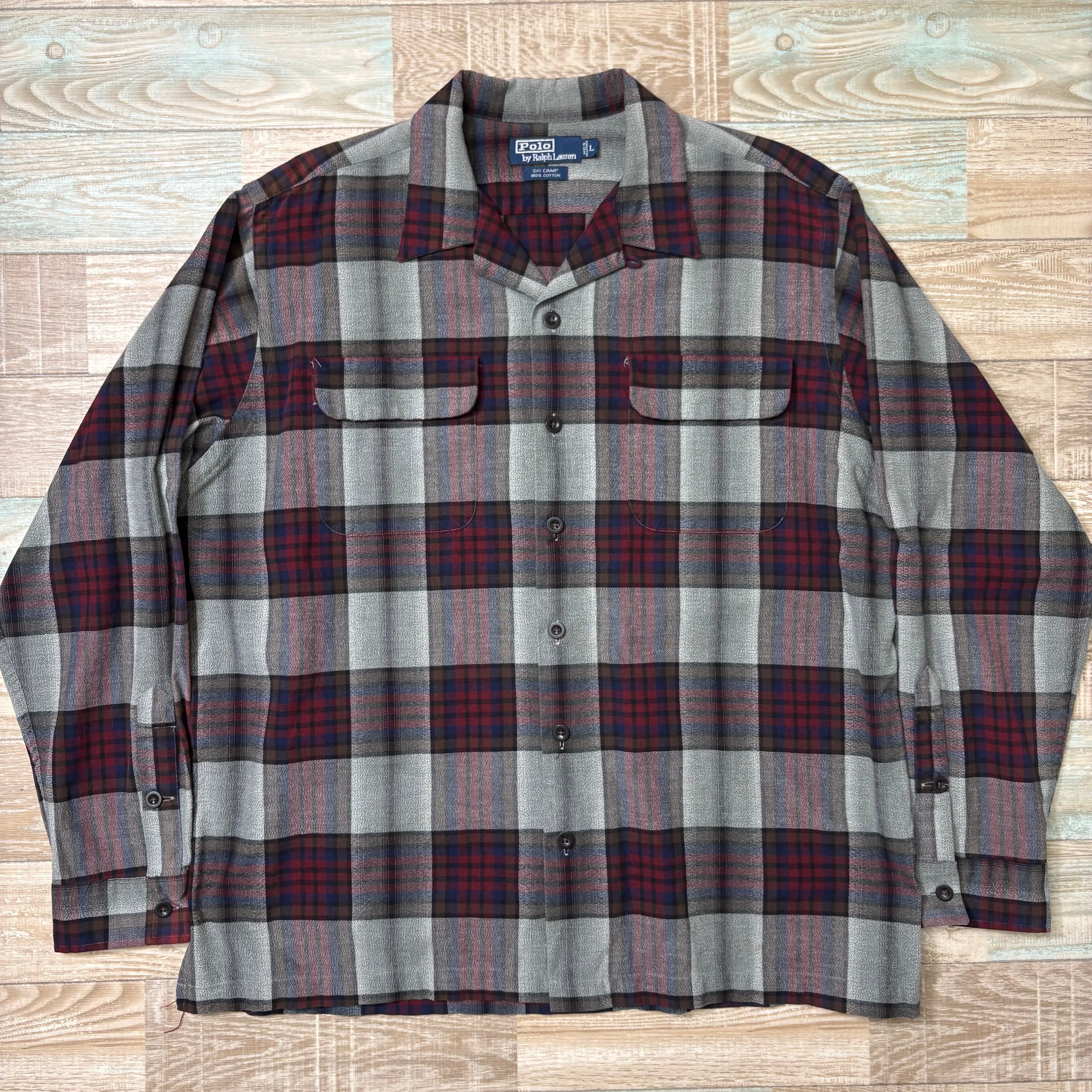 90s Polo by Ralph Lauren ラルフローレン SKI CAMP ネルシャツ