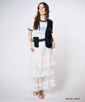 COOLA 4ベアープリントリンガーTシャツ (NAVY)　CQ-48101