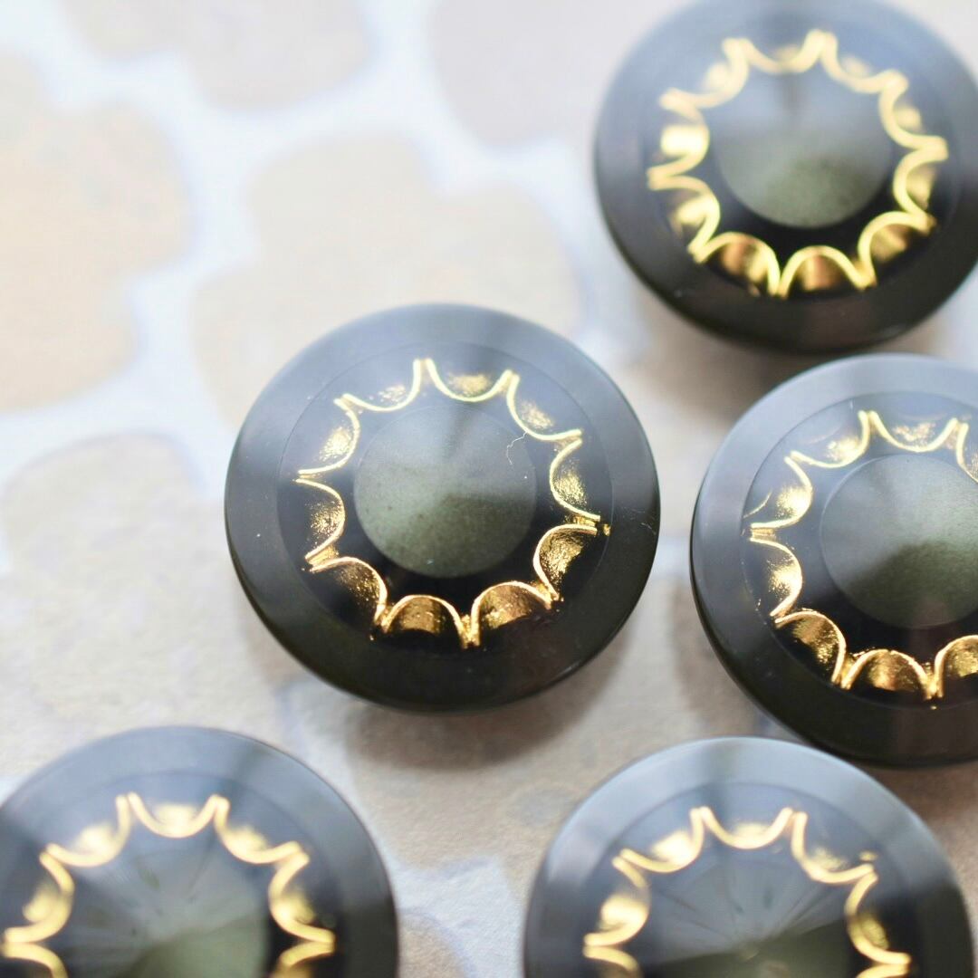 ゴールドスターフラワー×カーキ 20㎜