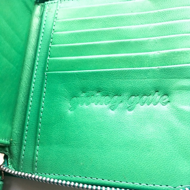 ボヘミアン レザー タッセル付 ウォレット(ターコイズグリーン 