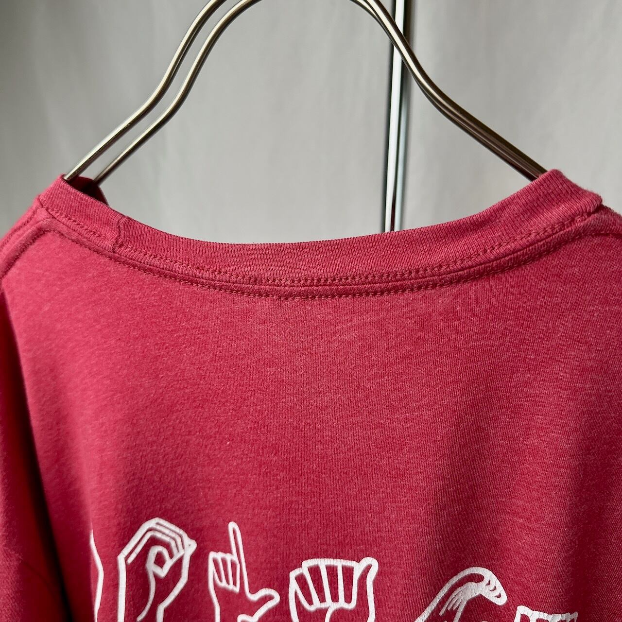 ハンドサイン 両面プリント ビッグサイズ サイズ：XL 半袖 Tシャツ