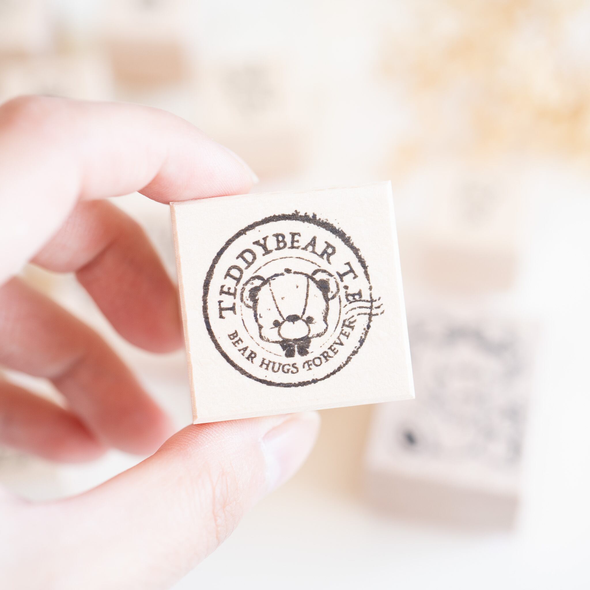 ドイツ製  ラバースタンプ マウント済『でんぐり返りのアンティークテディベア 』 ドイツ製 ラバースタンプ マウント済『でんぐり返りの