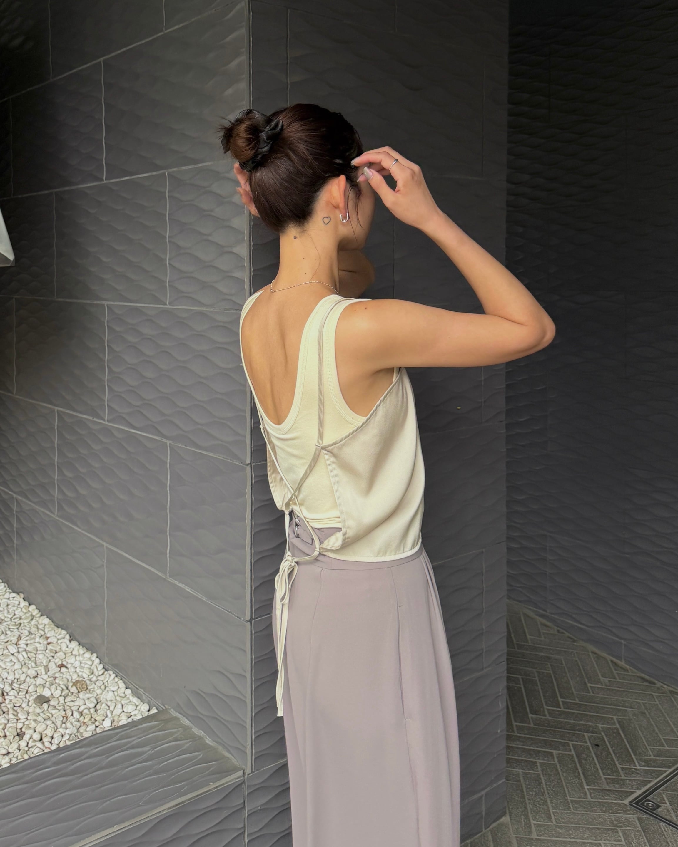 【quūi 】quui　back cross satin camisole back cross satin camisole | quūi