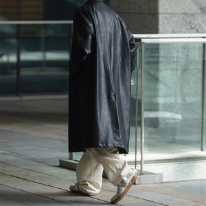 フェイクレザーシンプルロングコート　987