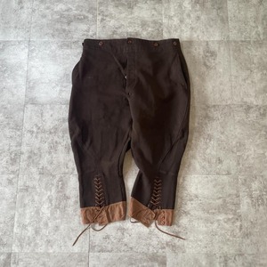 30-40s 針式シンチ ジョッパーズ ウール ダークブラウン パンツ W35
