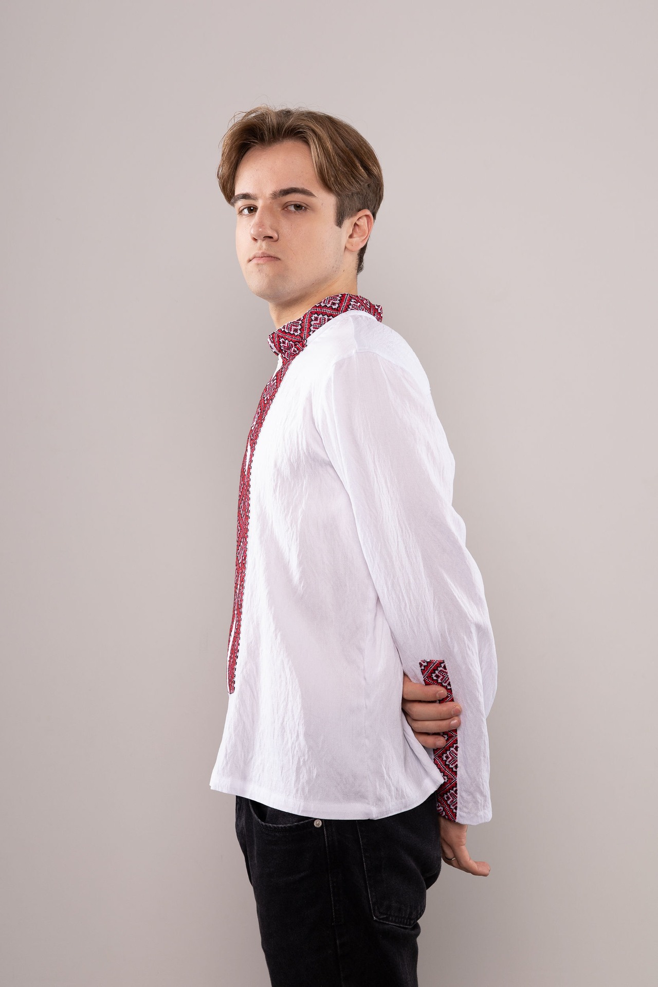 ウクライナ刺繍ヴィシヴァンカ　クロスステッチ手刺繍　Lサイズ　メンズ - 10