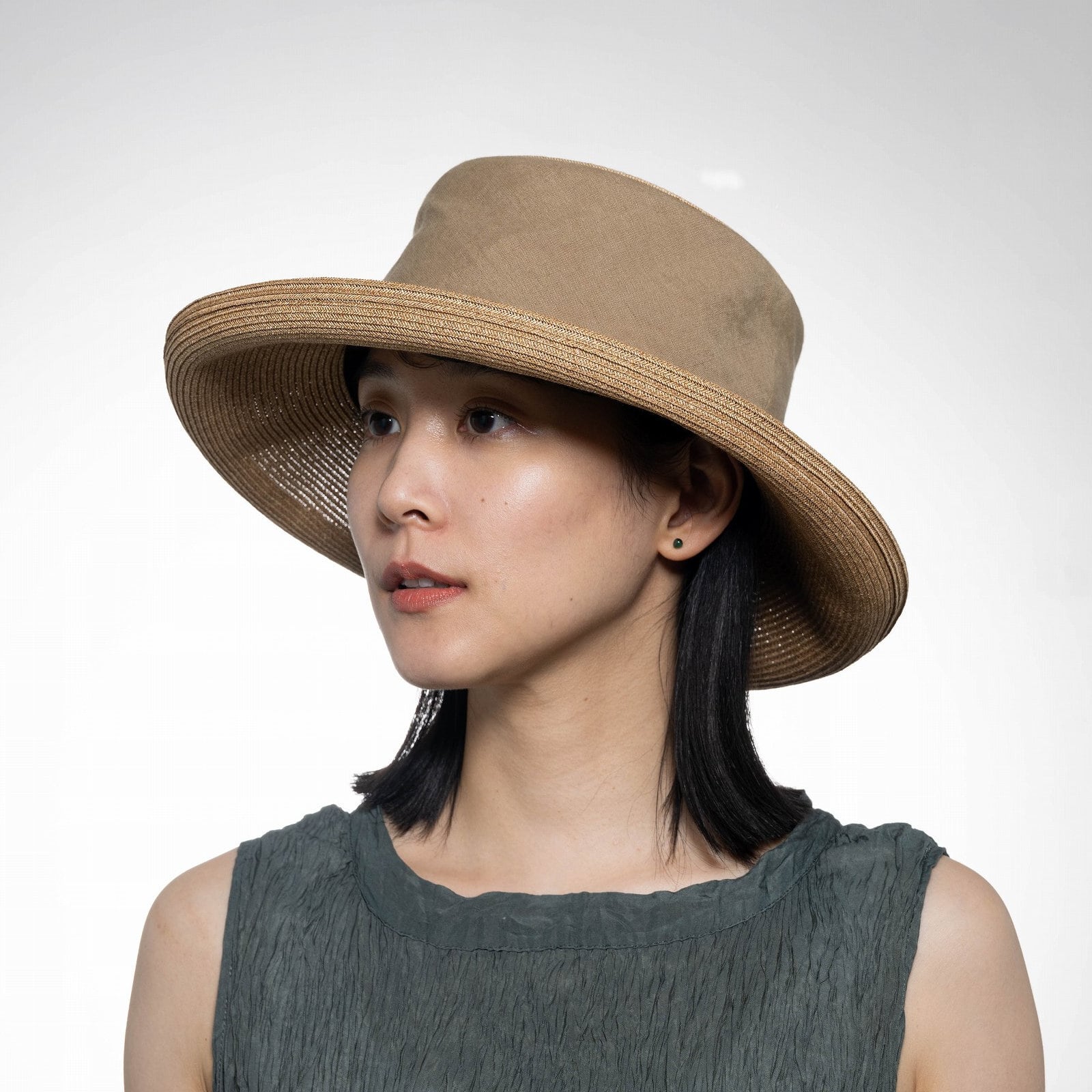 【2026春夏】ファインペーパーxリネンキャンバス キャペリン|ベージュ/オレンジ/イエロー Fine Paper & Linen Canvas Capeline Hat