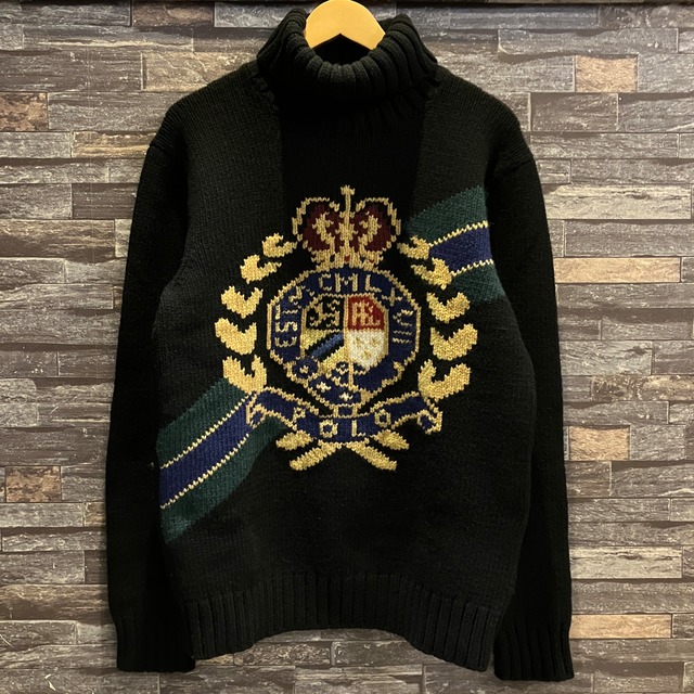 RALPH LAUREN CREST WOOL TURTLENECK SWEATER