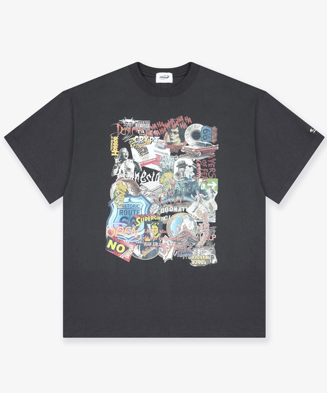 [GRAILZ]  COLLAGE T-SHRTS (CHARCOAL)