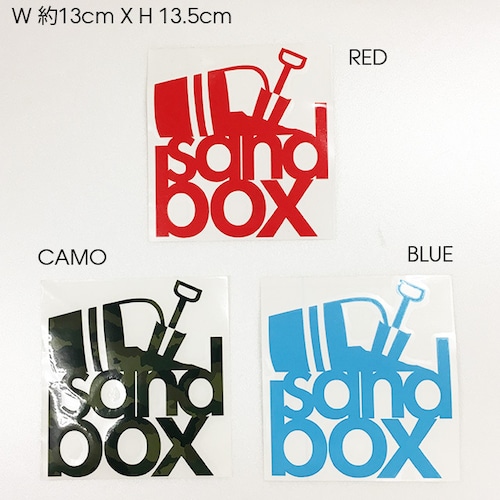 SANDBOX カッティングステッカー　5"STACKS (RED / CAMO / BLUE)