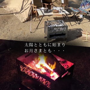 オーブン付焚き火台　Ｌサイズ【ピザ焼き名人】