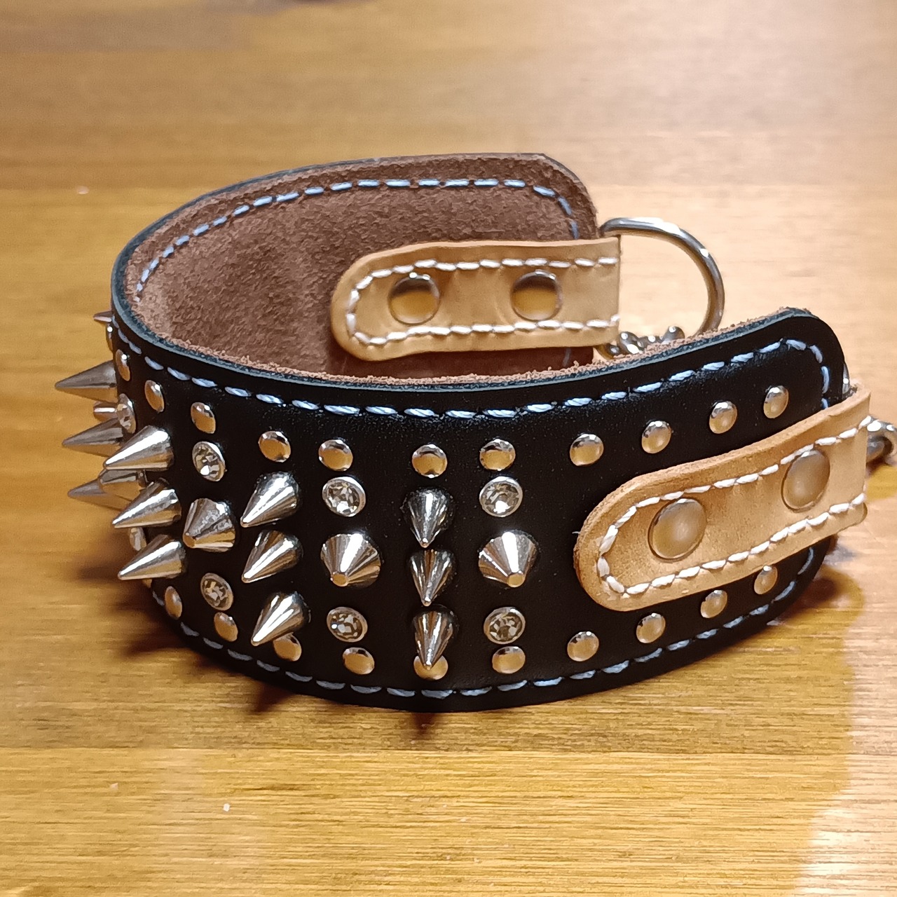ハーフチョーク　"METAL STYLE"　Black&Silver（М 33㎝） - 2
