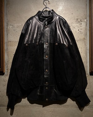 【Caka】80's “Gérard Babin” Switching Design Vintage Dolman Sleeve Leather Jacket