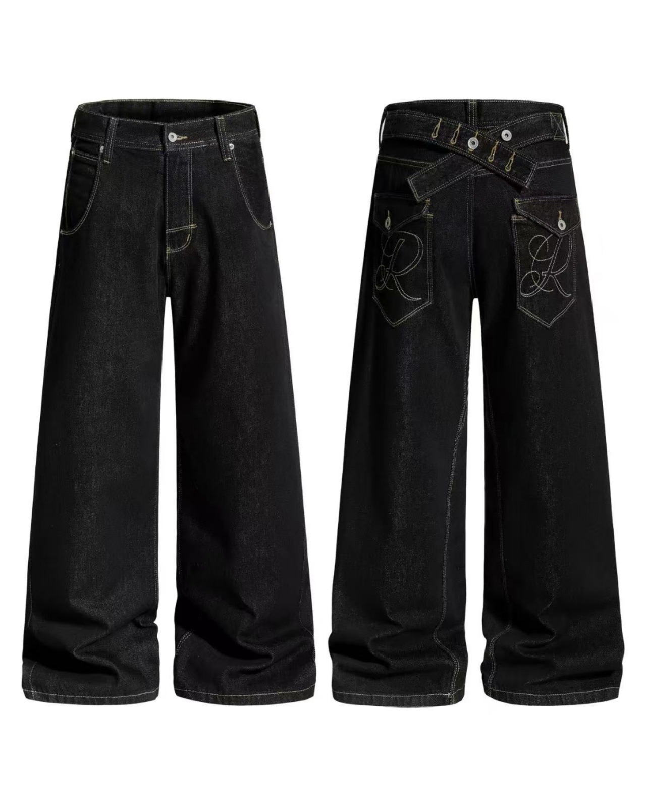 【数量限定】クロスベルトワイドデニム(OR-E6680)