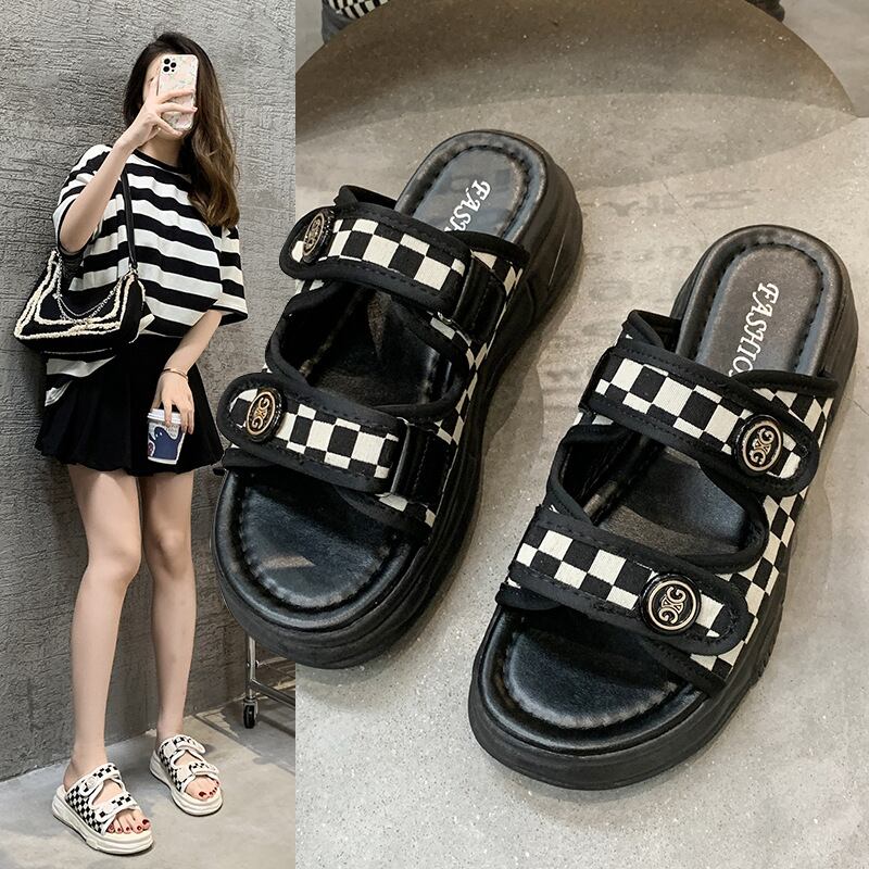 初回送料無料レーディスサンダルカジュアル厚底スリッパスリップオン