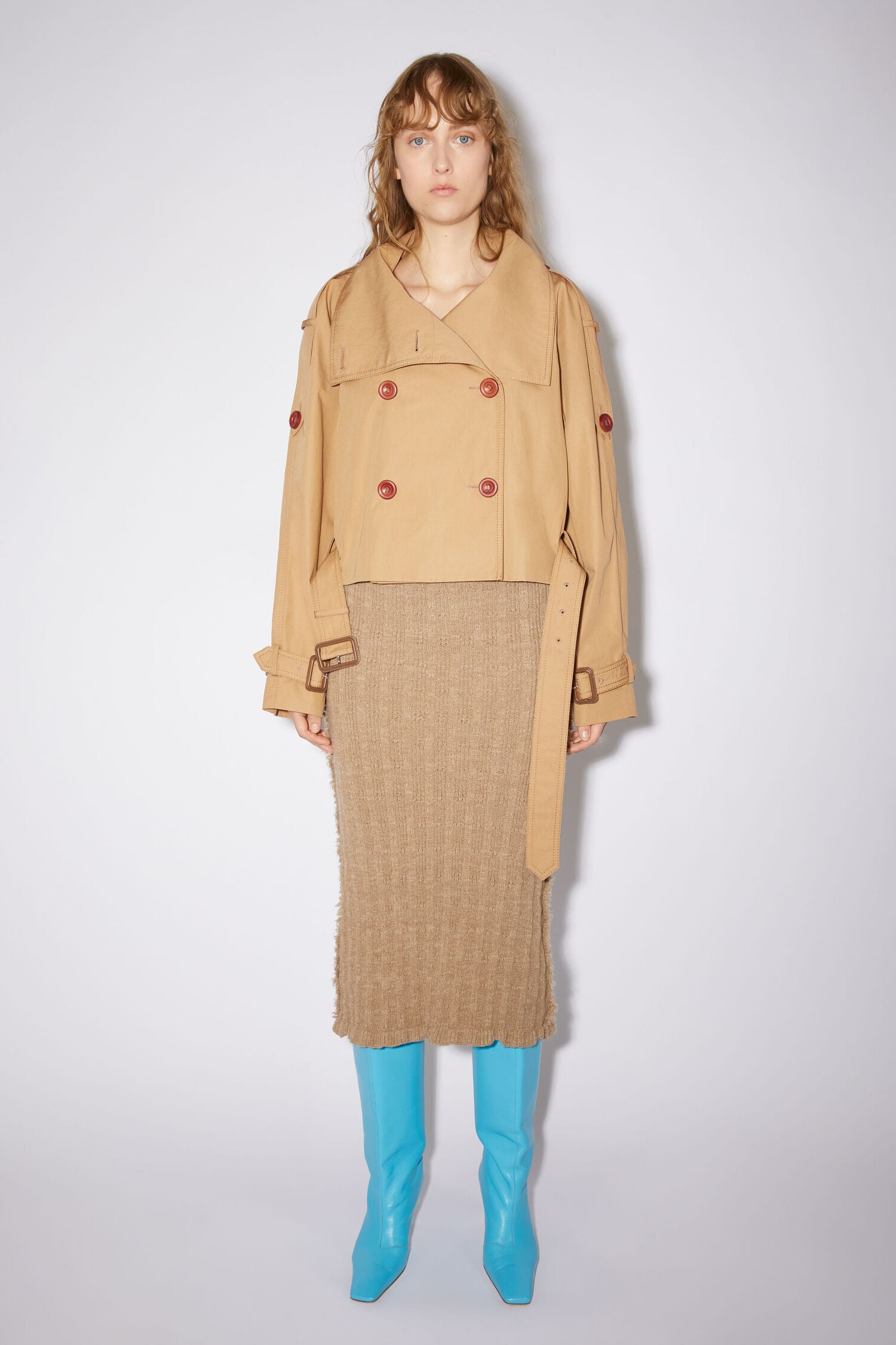 Acne Studios ベージュ ダブルブレスト コート Acne Studios - ダブルブレストカシミヤコート - ライトベージュ