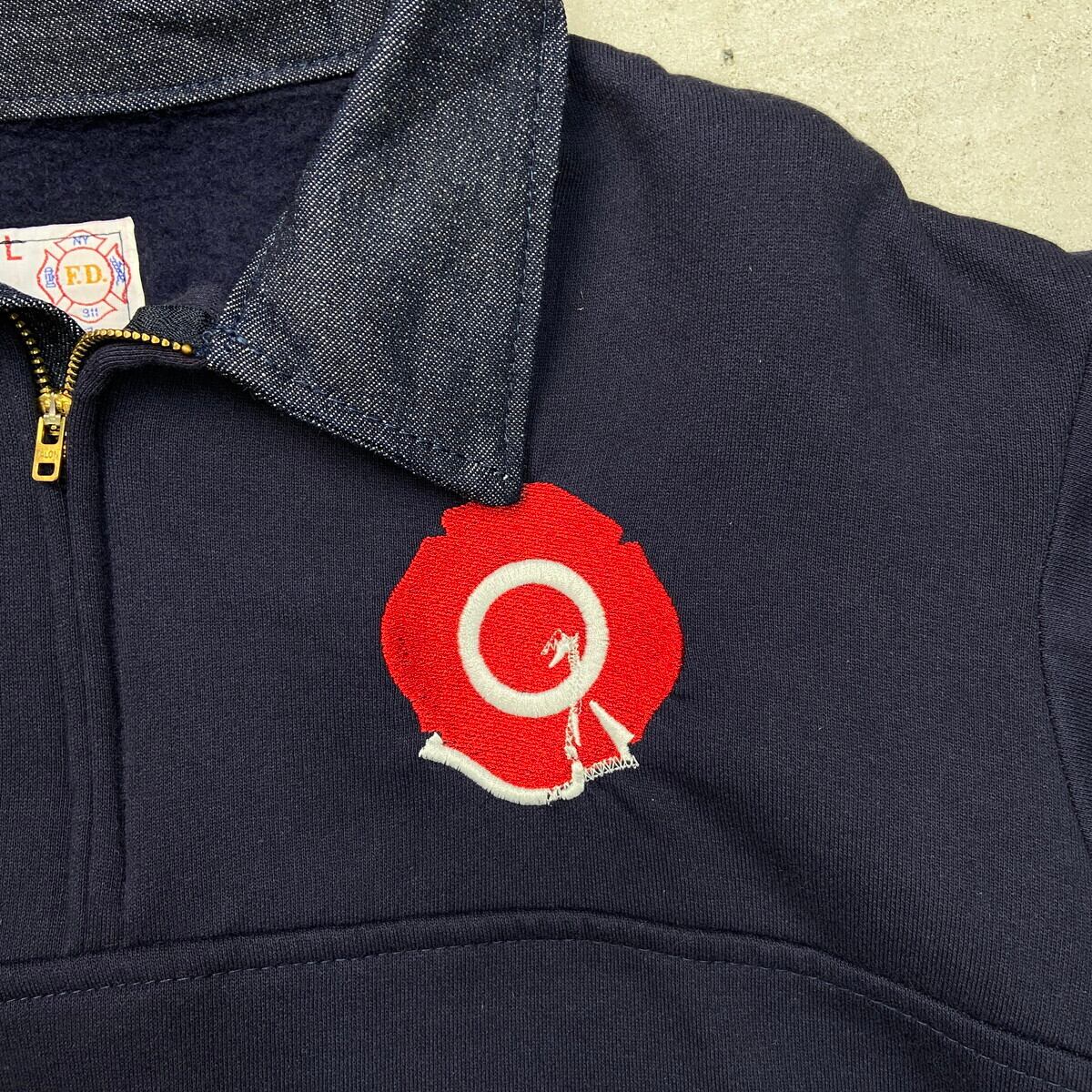90年代 USA製 GAME Workwear ワッペン付き ハーフジップスウェット
