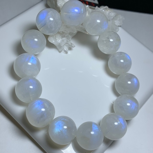 希少な大玉！全粒ブルーシラー♪ホワイトラブラドライト ブレスレット