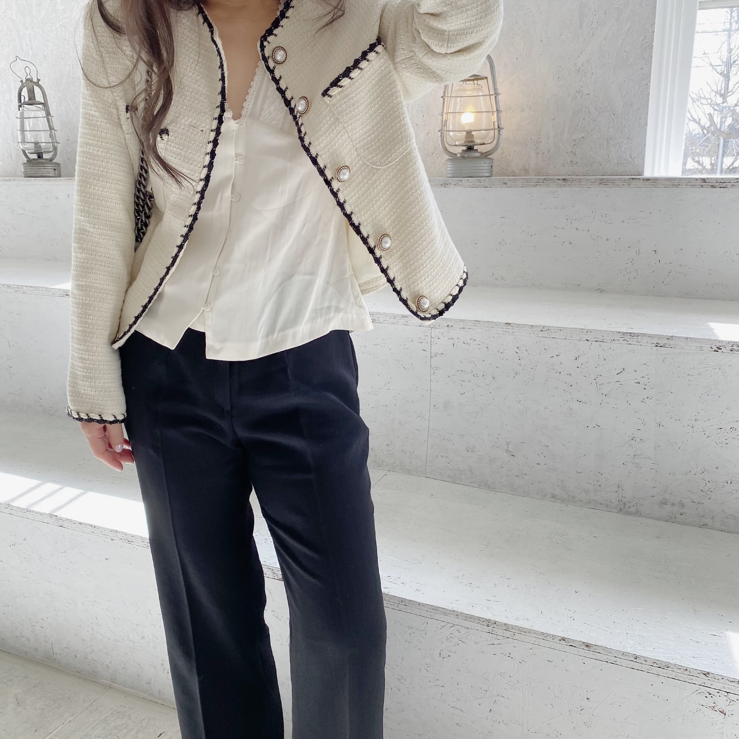 Tweed jacket /white (3月下旬〜4月上旬頃発送予定)