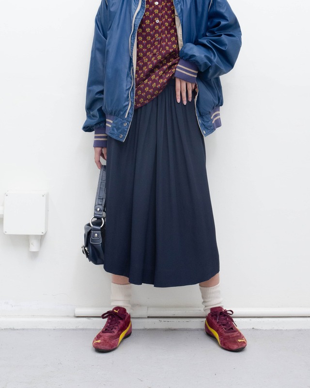 1980s CHANEL - silk gather over skirt