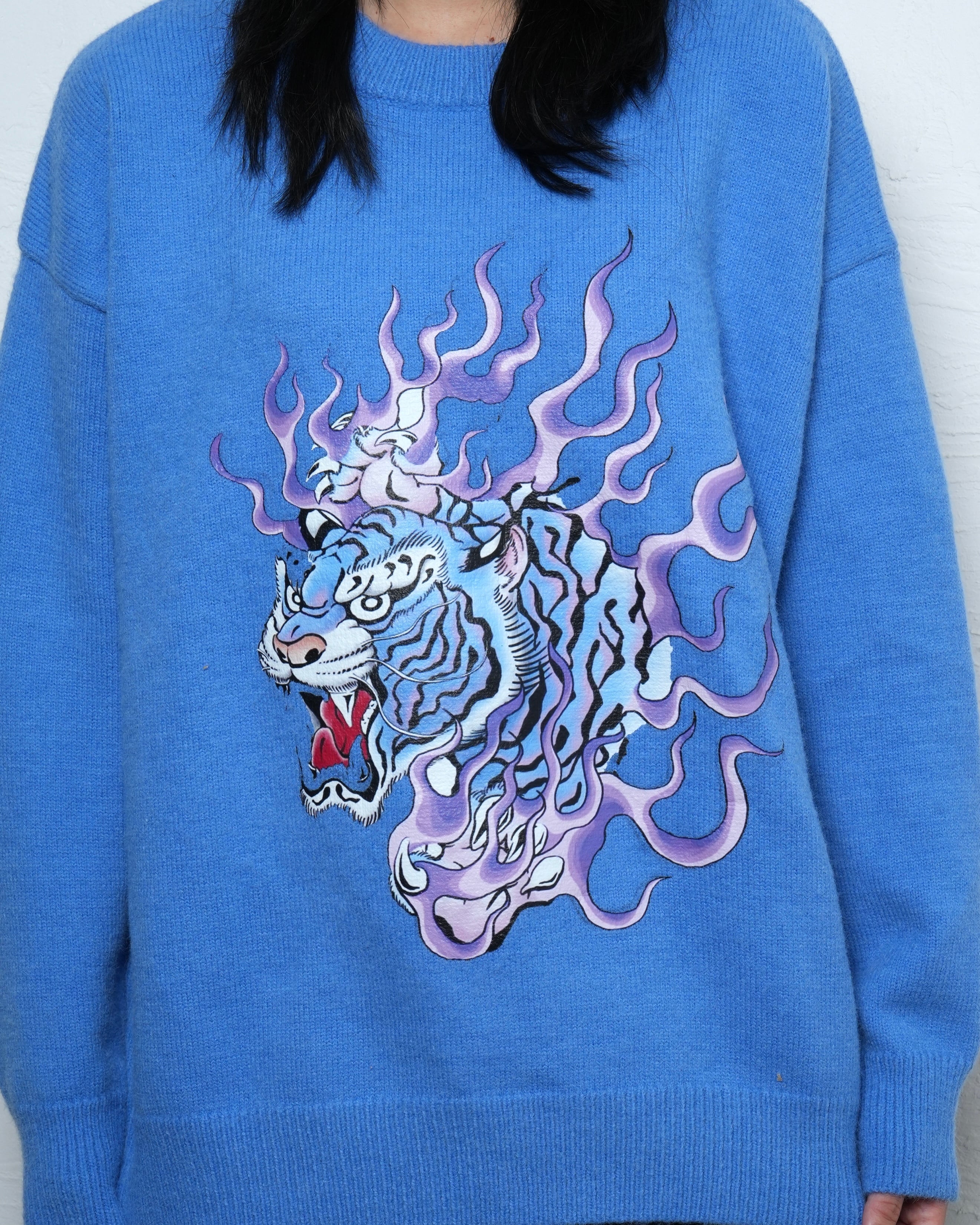 Fire Tiger knit/blue | チュウカタベタイ