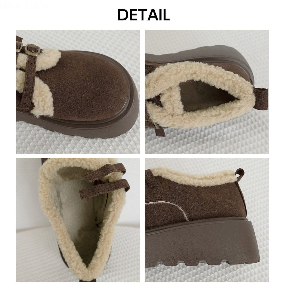 ダブルベルト ボアムートン シューズ レディース 秋冬 厚底 靴 韓国 おしゃれ きれいめ 大人 カジュアル 通勤 通学 防寒 保温 暖かい 軽量 歩きやすい 大人可愛い 大人女子