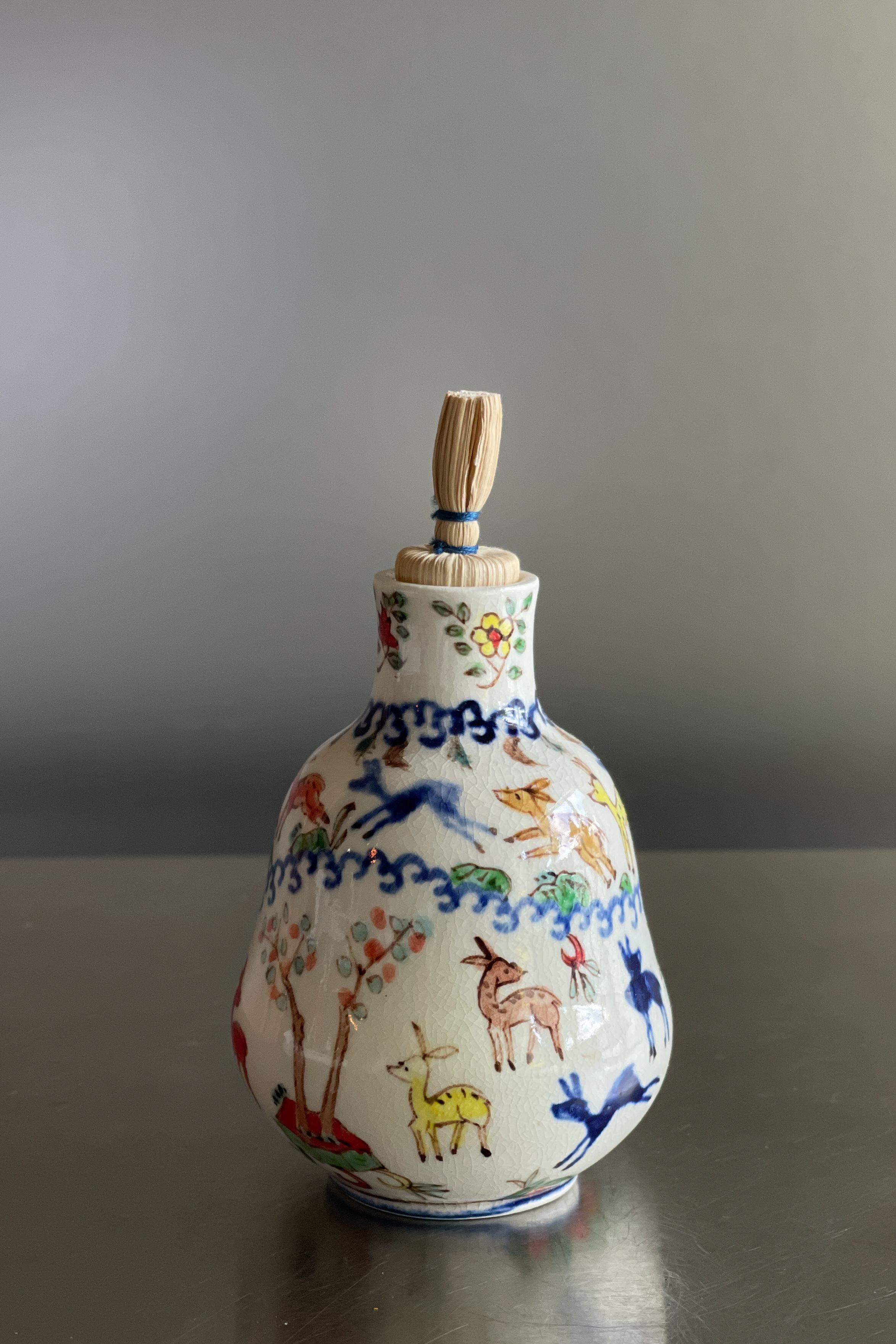 陶器 升 たか 色絵 百鹿紋 ポット #升 たか #陶器 陶器 升 たか 色絵 百鹿紋 ポット #升 たか #陶器