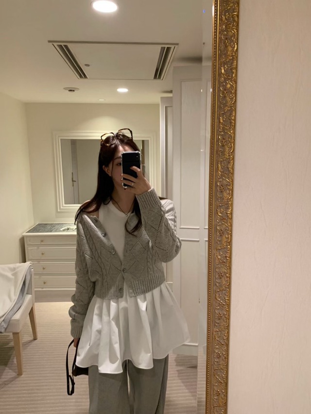 (P.Y.T) things quail cardigan/  3color