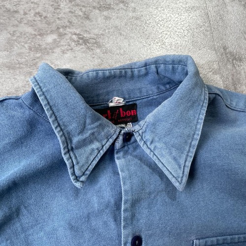 70s fort et bon 刺繍タグ コットンツイル グランパ 詳細写真8