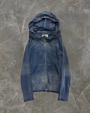 "goa" neck design double zip hoodie