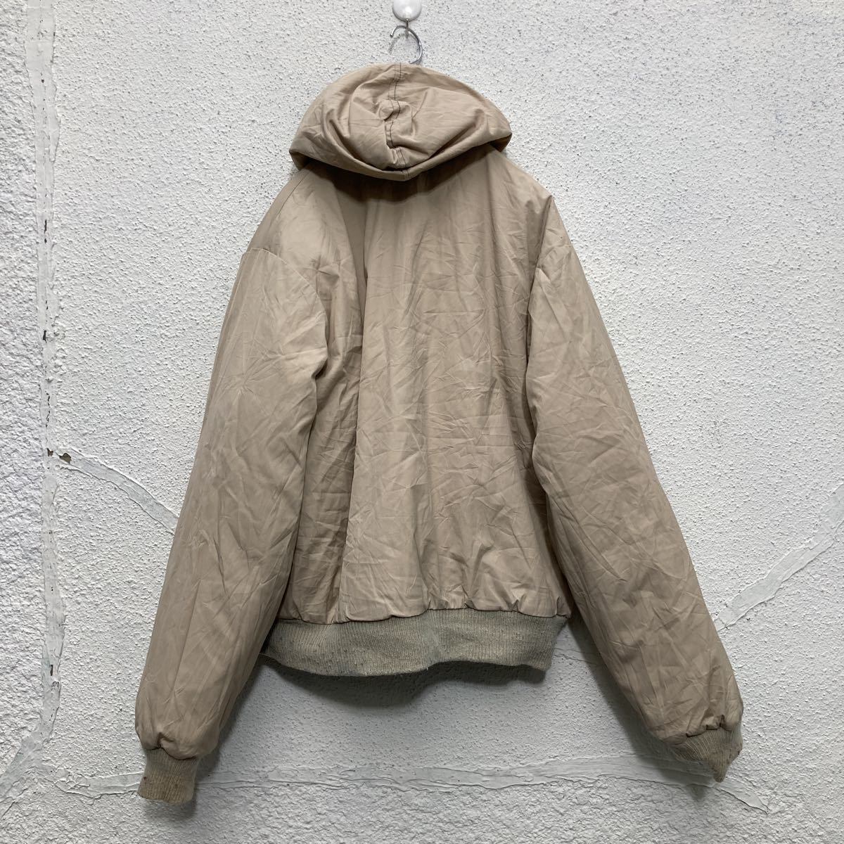 中綿 リバーシブルナイロンジャケット Lサイズ位 フーディ ネイビー