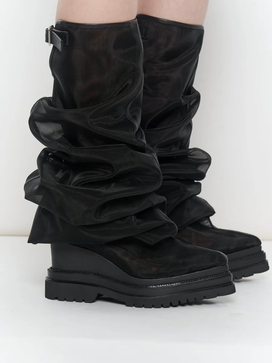 再入荷】POOLDE プールデ / ブーツ ウェッジソール / SHEER MELTED