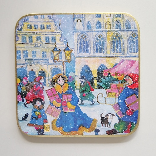 クリスマス コースター C-1455 クリスマスマーケット ヨーロッパの街並み ドイツ ミュンスター  Luka Basic